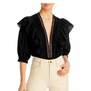 Farm Rio, black lace, bodysuit size medium brand new with tags